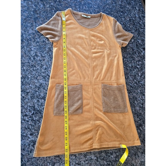 Grifflin Paris Faux Suede Shift Dress Tunic Short Sleeve Pocketed Size L - Picture 12 of 12